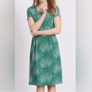 Boden Emmaline Green With White Polka Dots MIDI Dress Women’s Size 10 Long